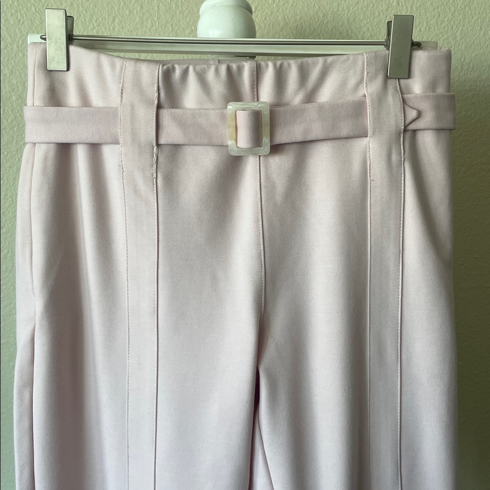 Betabrand Blush Pink High-Rise Tailored Ankle Yoga Dress Pants with Belt Size M - Picture 5 of 10
